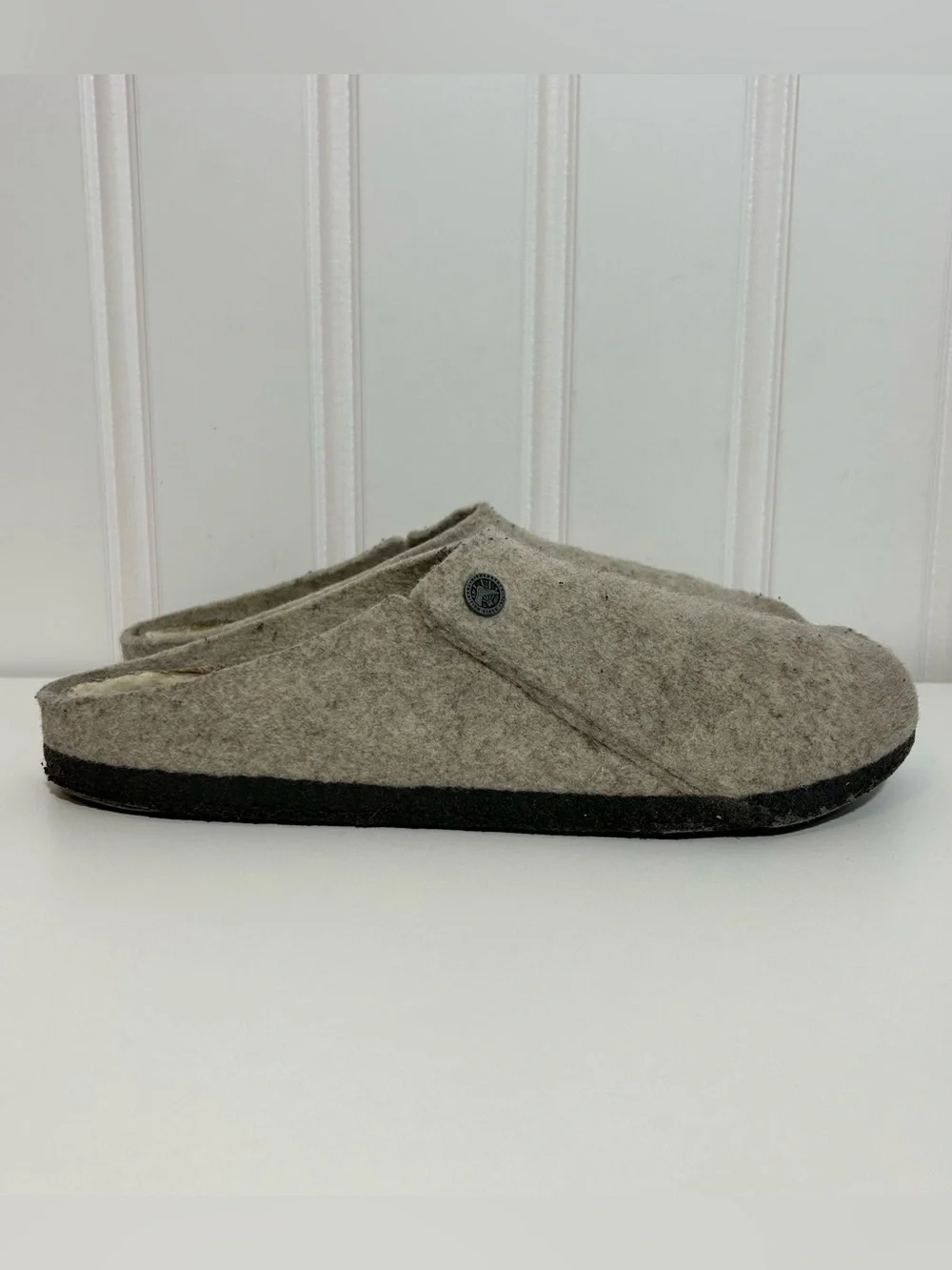 Birkenstock zermatt Gray Felt Clog Slippers